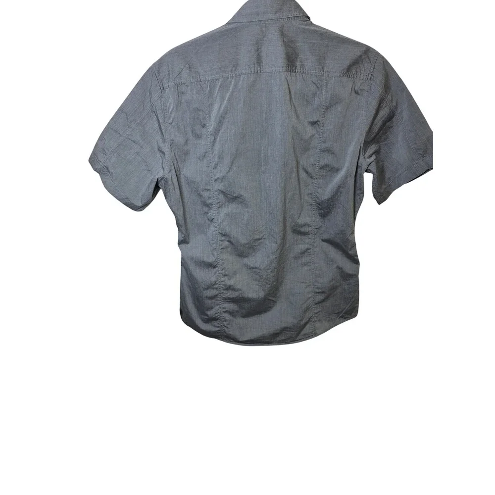 Gucci‎ Mens Grey Short Sleeve Button Up Slim Fit Shirt Luxury Designer Grey